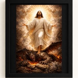 Religious Home Art Print in White and Gold